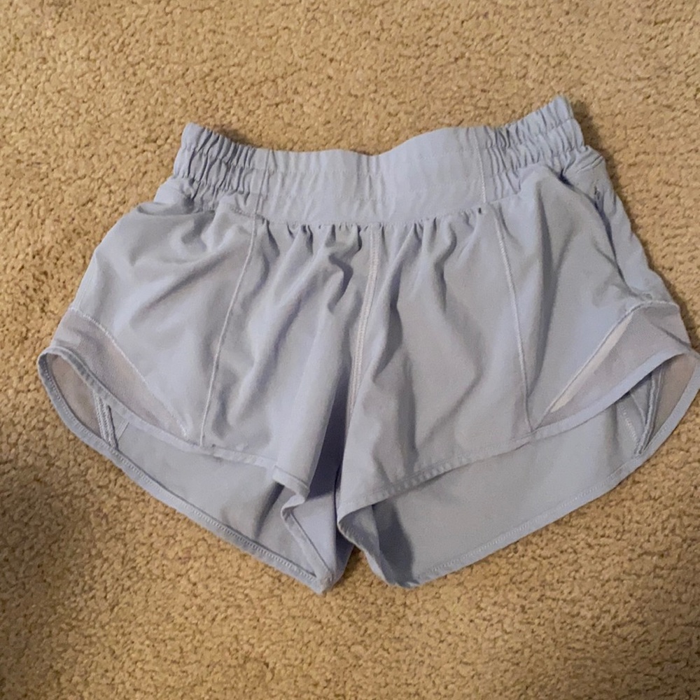 Lululemon light blue hotty hot shorts